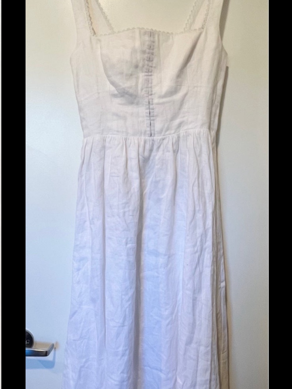 Reformation White Square-Neck Midi Dress with Button Front - Picture 7 of 11